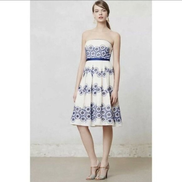 Anthropologie Moulinette Soeurs Dress Size 0 Feminine Floral - Picture 1 of 12